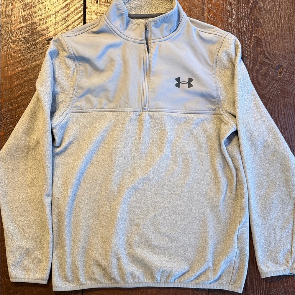 Under Armour ColdGear 1/4 Zip Pullover Mens Small Gray Athletic Golf Sweatshirt